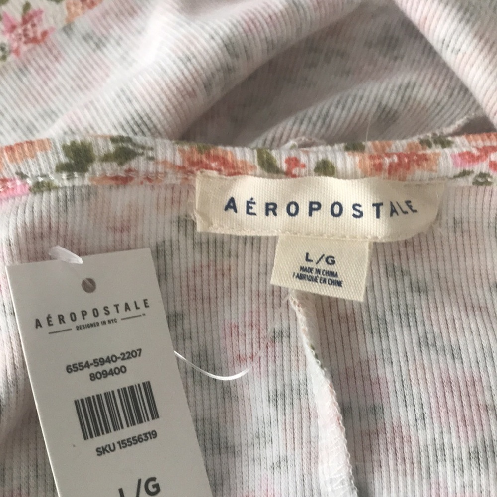 💕 Aeropostale Bandeau Floral Print Top with Neck Tie Size Large NWT - Picture 7 of 8